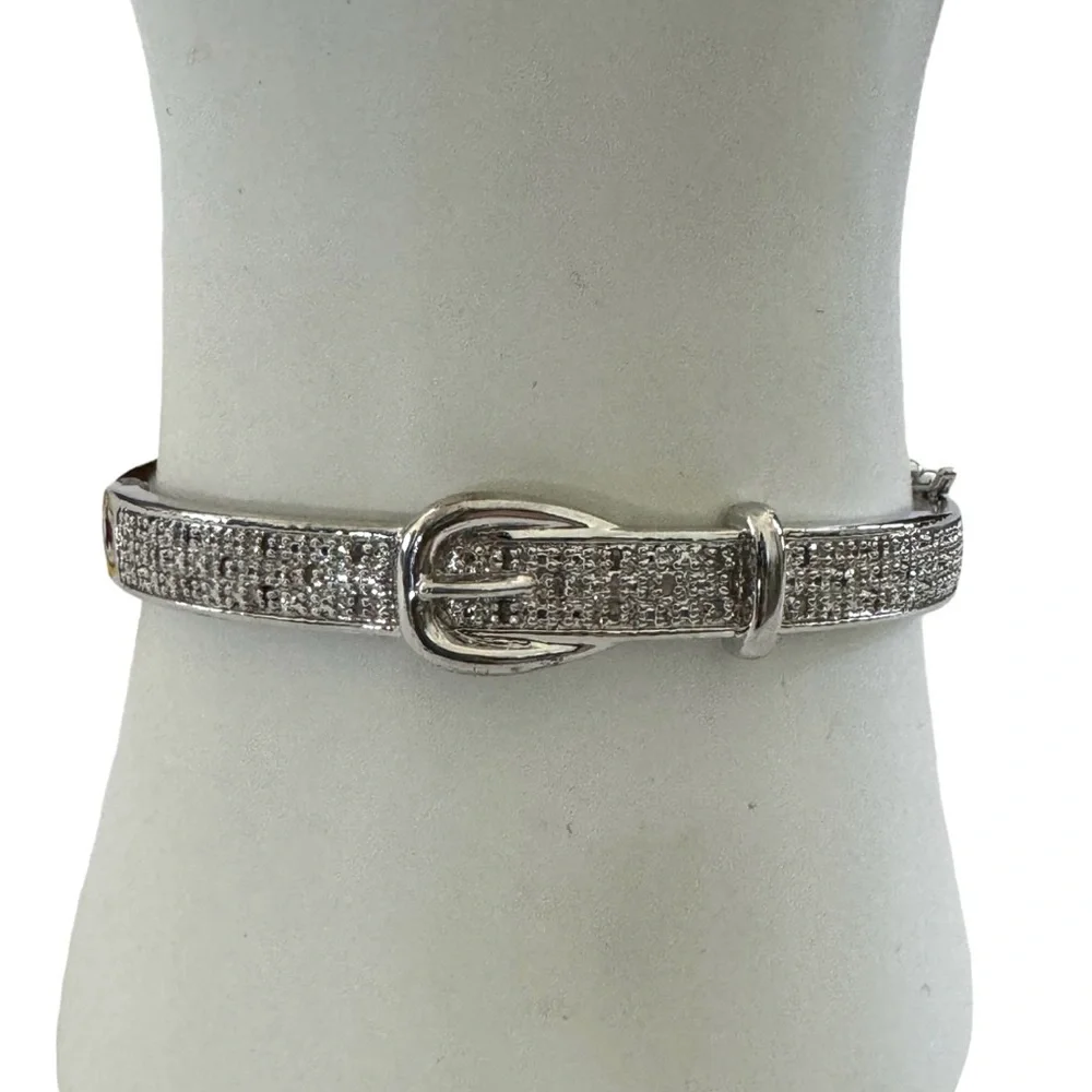 Silver buckle bangle - Picture 2 of 7